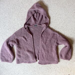 Wild Fable Purple Balloon Sleeve Hooded Cardigan Sweater M